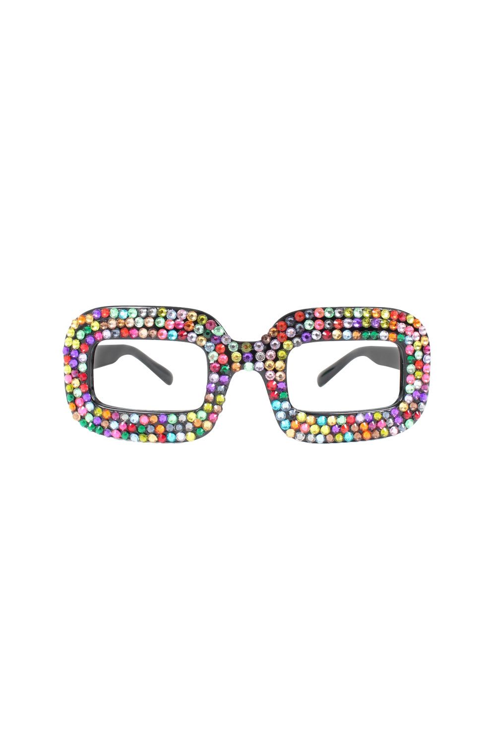 Brille, Partybrille ohne Glas mit Rainbow Strasssteinen am Rahmen - Pride Accessoire