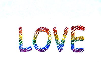 Sticker, Aufkleber Pride-Gitterlove, Hochglanz Weiß Regenbogenfarben,   #270 - Pride Laptopsticker