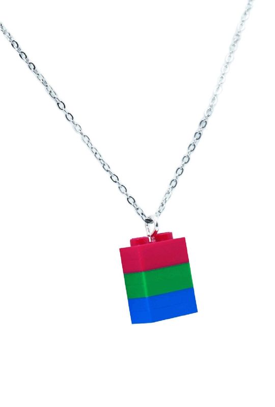 Halskette Lego®-Block Polysexuality Pride