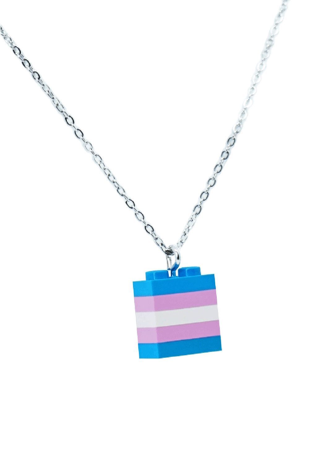 Halskette Lego®-Block Transgender Pride