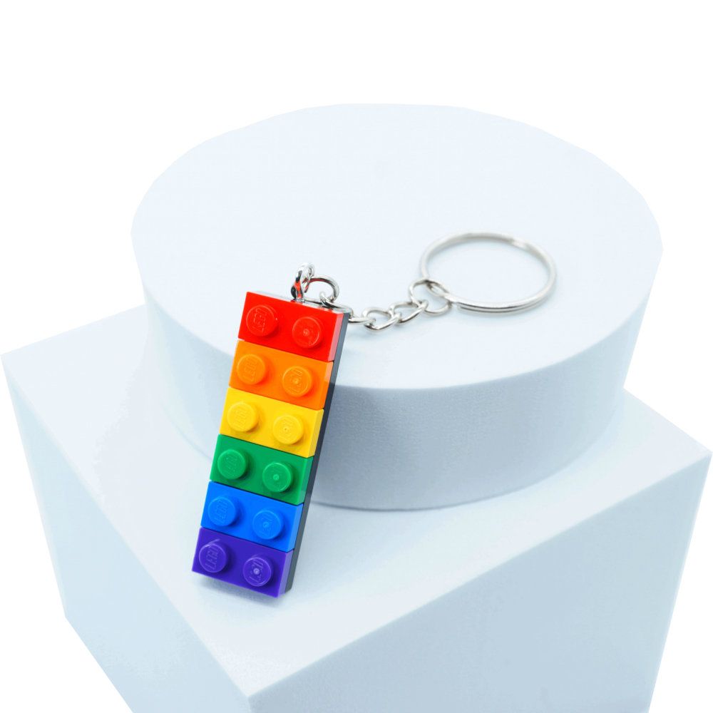 Schlüsselanhänger gefertigt aus LEGO® Steinen - Handmade Pride Rainbow - Regenbogenfarben