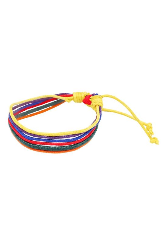 Armband "Rainbow", fein-buntes Fadenarmband mit Schiebeverschluss - Pride Schmuck