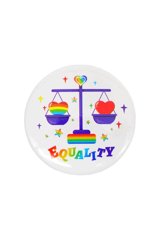 Button Button "Equality Waage" 40mm - Pride Anstecker