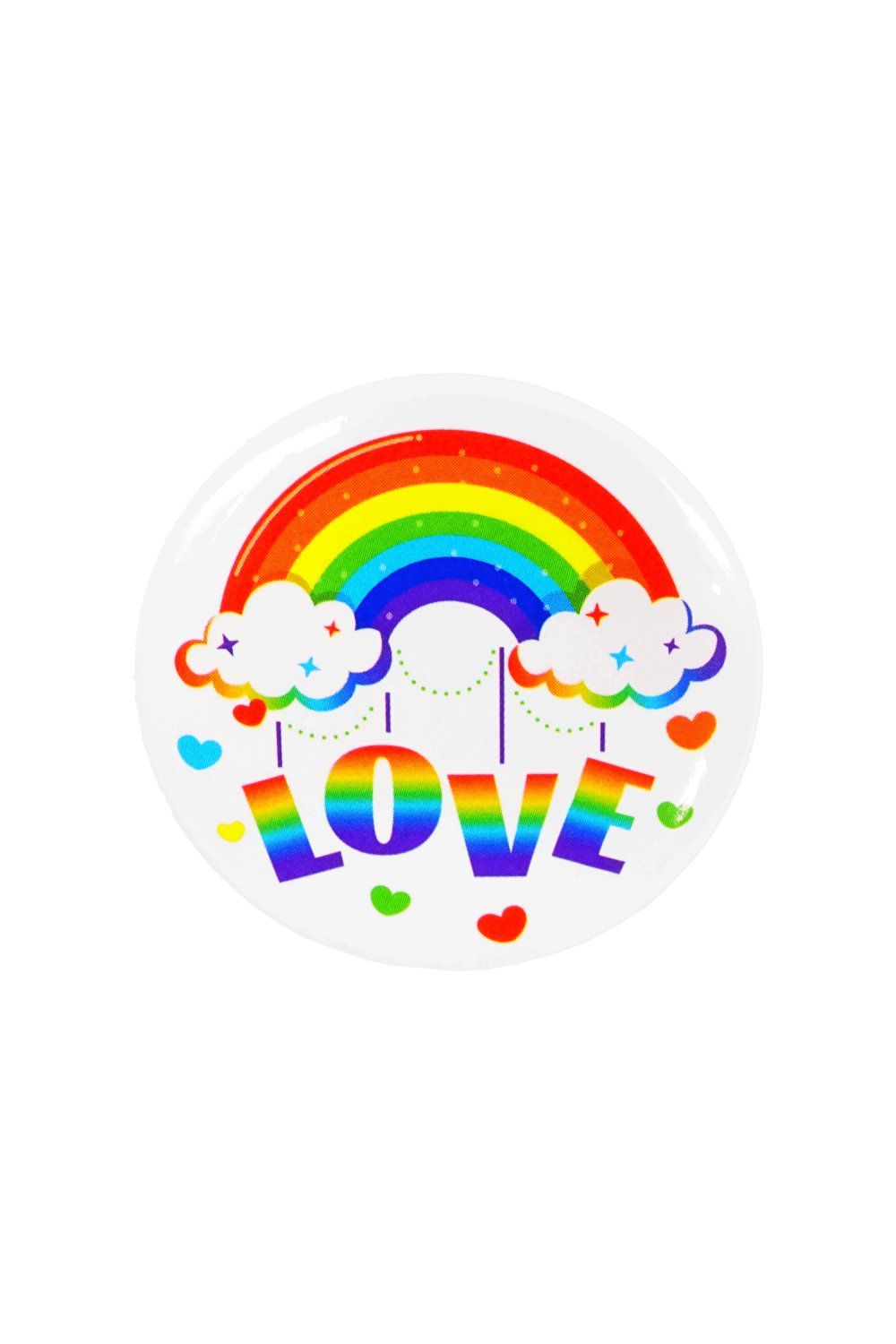 Button "Love Rainbow Clouds" 40mm - Pride Anstecker