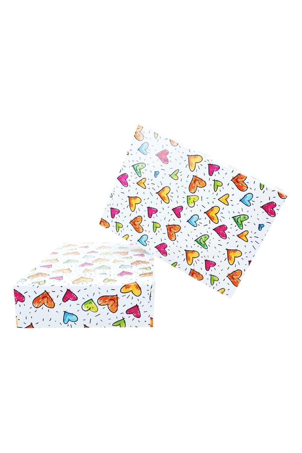 Geschenkbox, Aufbewahrungsbox, Schachtel -  lustige bunte Herzen,  DIN A4 - Pride Accessoire