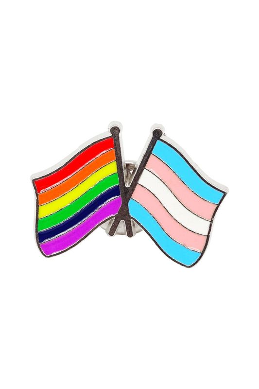 Pin "Flagge Rainbow Trans" - Emaile, Weißblech - Pride Accessoire