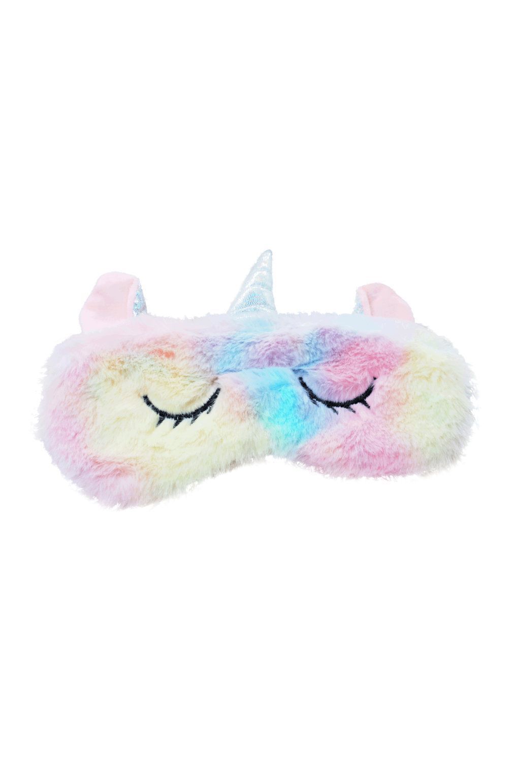 Regenbogen Einhorn Schlafmaske, Glitzer & Super Flauschig - Relax