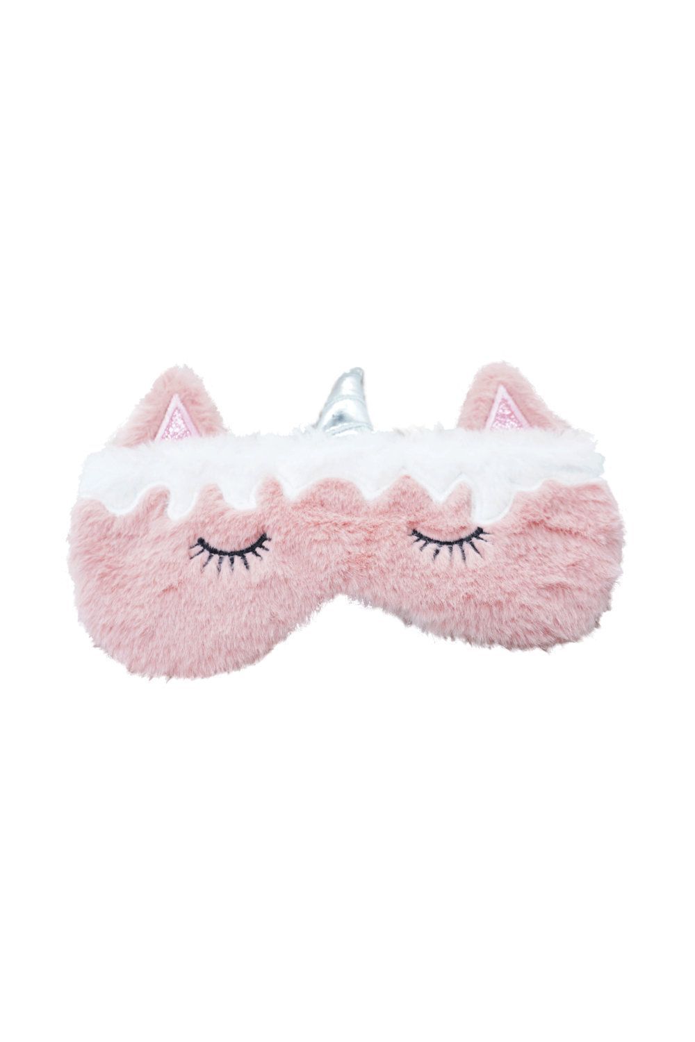 Rosa Einhorn Schlafmaske, Glitzer & Super Flauschig - Relax