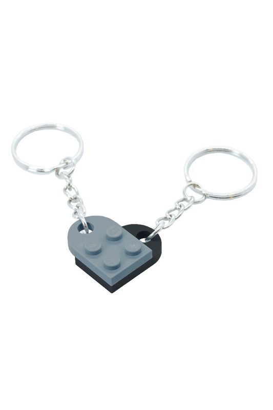 Schlüsselanhänger - Herz aus LEGO® - Bi-Color Dark Grey and Black - Pride Accessoire Schlüsselanhänger - Herz aus LEGO® - Bi-Color Dark Grey and Black - Pride Accessoire