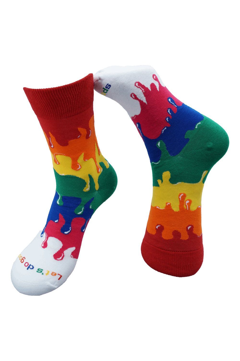 Pride Socken weiß, bunt in Regenbogenfarben, Unisex