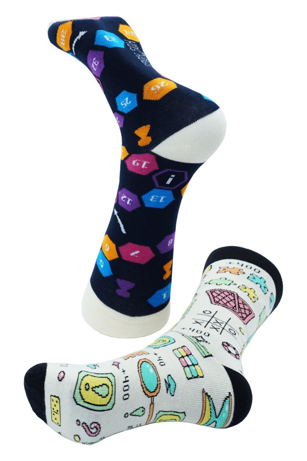 Unisex-Socken Gambling, bunt weiß dunkel - Pride-Fashion - 2er-Pack