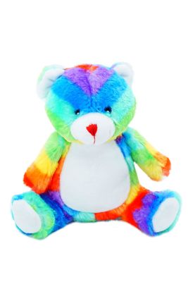 Zeig deine Pride mit unserem flauschigen Regenbogen-Teddy Pride Accessoire! Jetzt kuscheln!