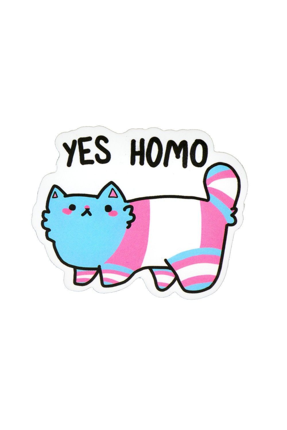 Sticker, Pride Trans Yes Homo Cat, Trans #179*