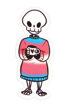 Sticker, Pride Trans Skeleton, Trans #150* Sticker, Pride Trans Skeleton, Trans #150*