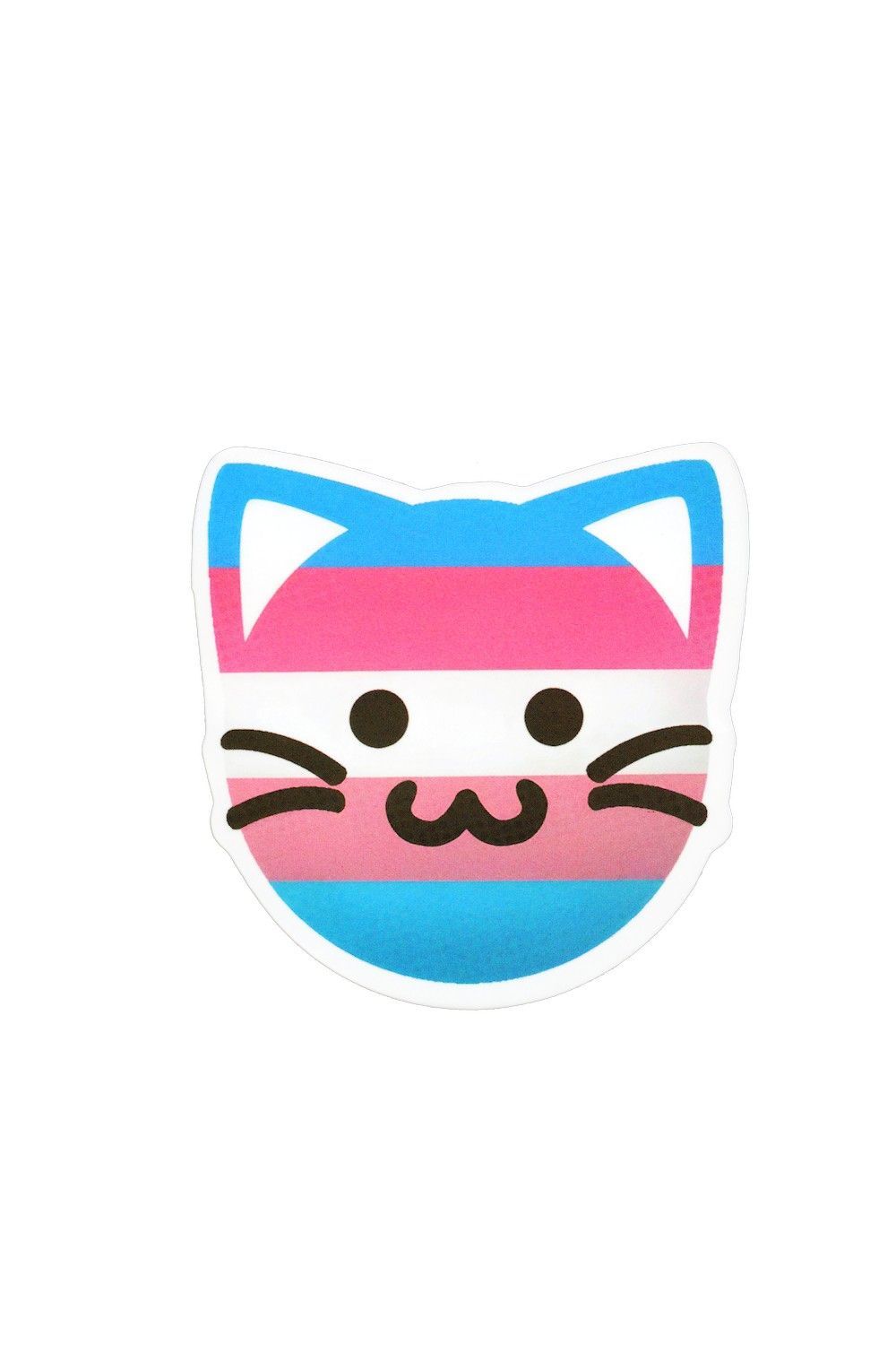 Sticker, Pride Trans Cat Face, Trans #155*