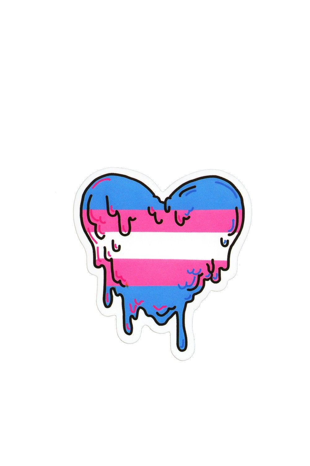 Sticker, Pride Trans Melting Heart, Trans #166*