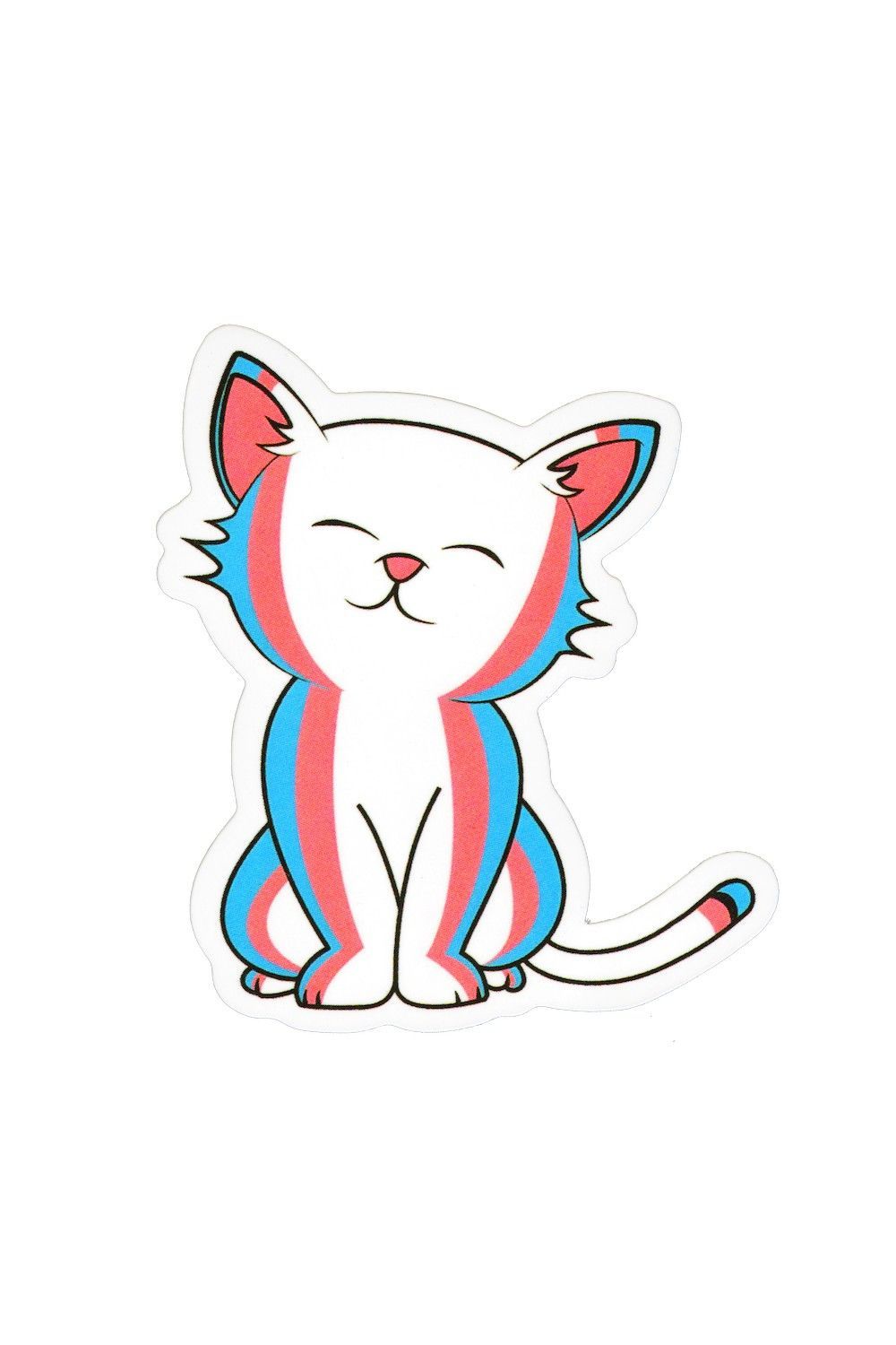 Sticker, Pride Trans Cat Enjoying, Trans #185*