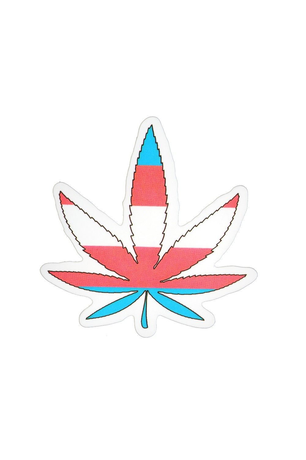 Sticker, Pride Trans Cannabis Leaf, Trans #178*