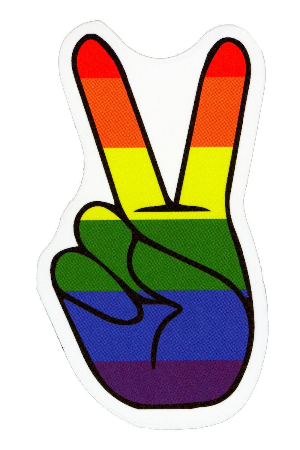 Sticker, Pride Peace Fingers, Pride #101*