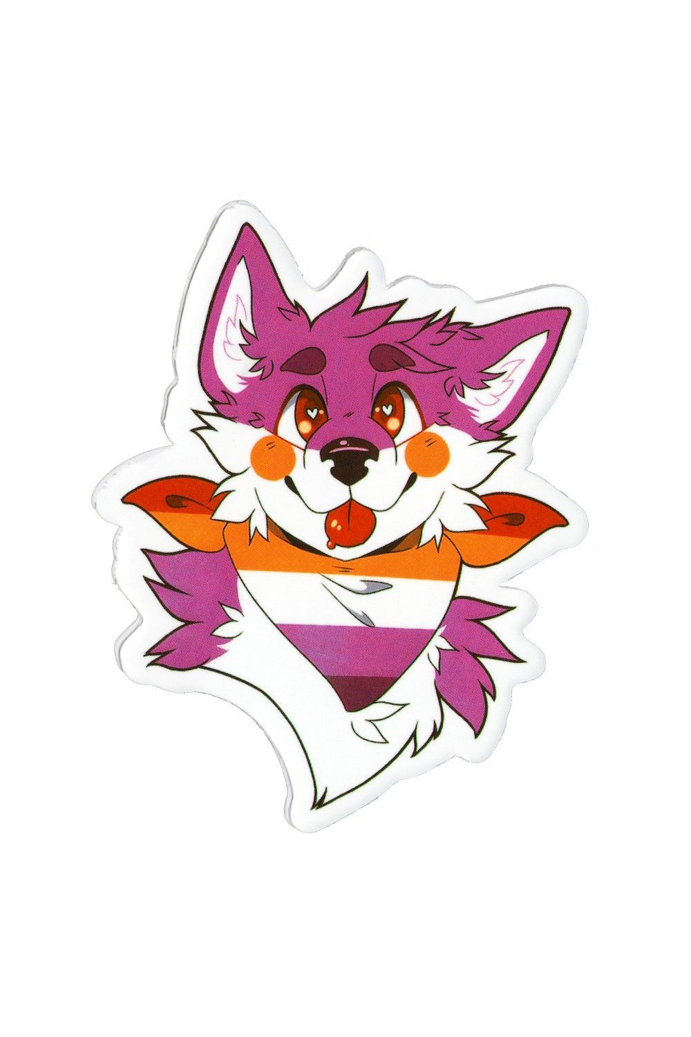 Sticker, Pride Lesbian Fox with Neckerchief, Lesbian #50*