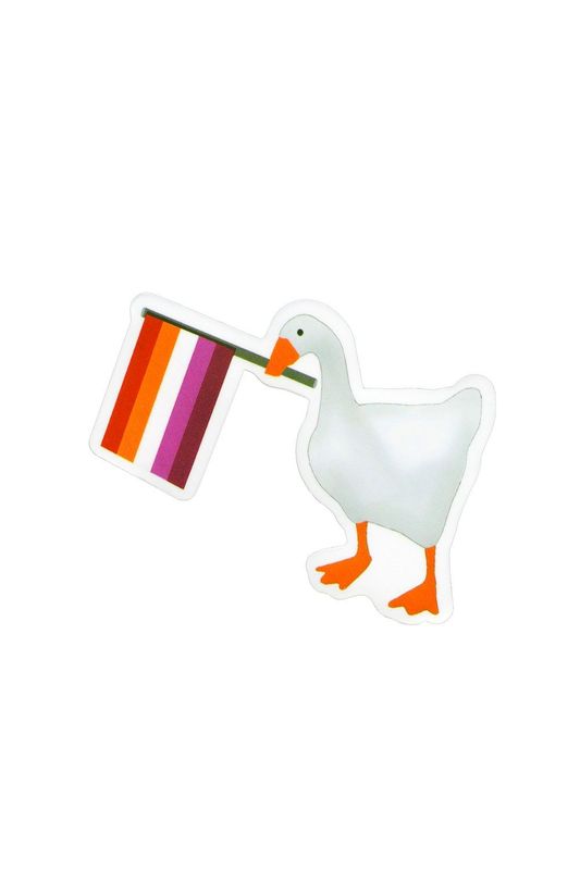 Sticker, Pride Lesbian Goose with Flag, Lesbian #54*