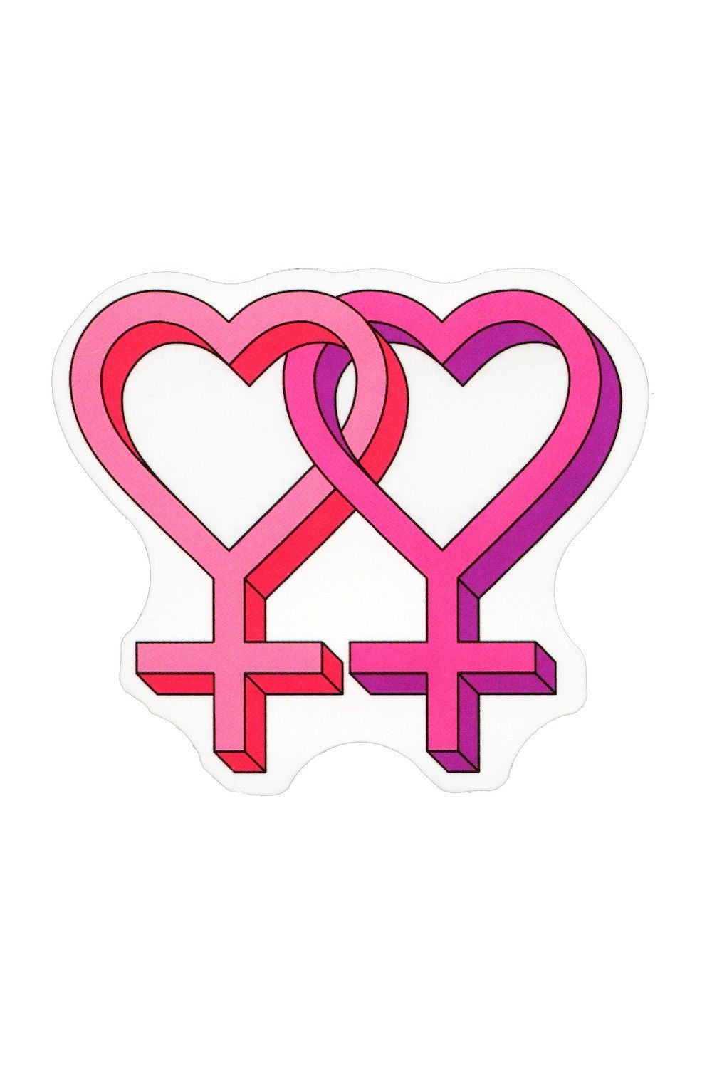 Sticker, Pride Lesbian Female Heart Symbols, Lesbian #73*