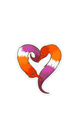Sticker, Pride Lesbian Heart Ermines, Lesbian #74* Sticker, Pride Lesbian Heart Ermines, Lesbian #74*