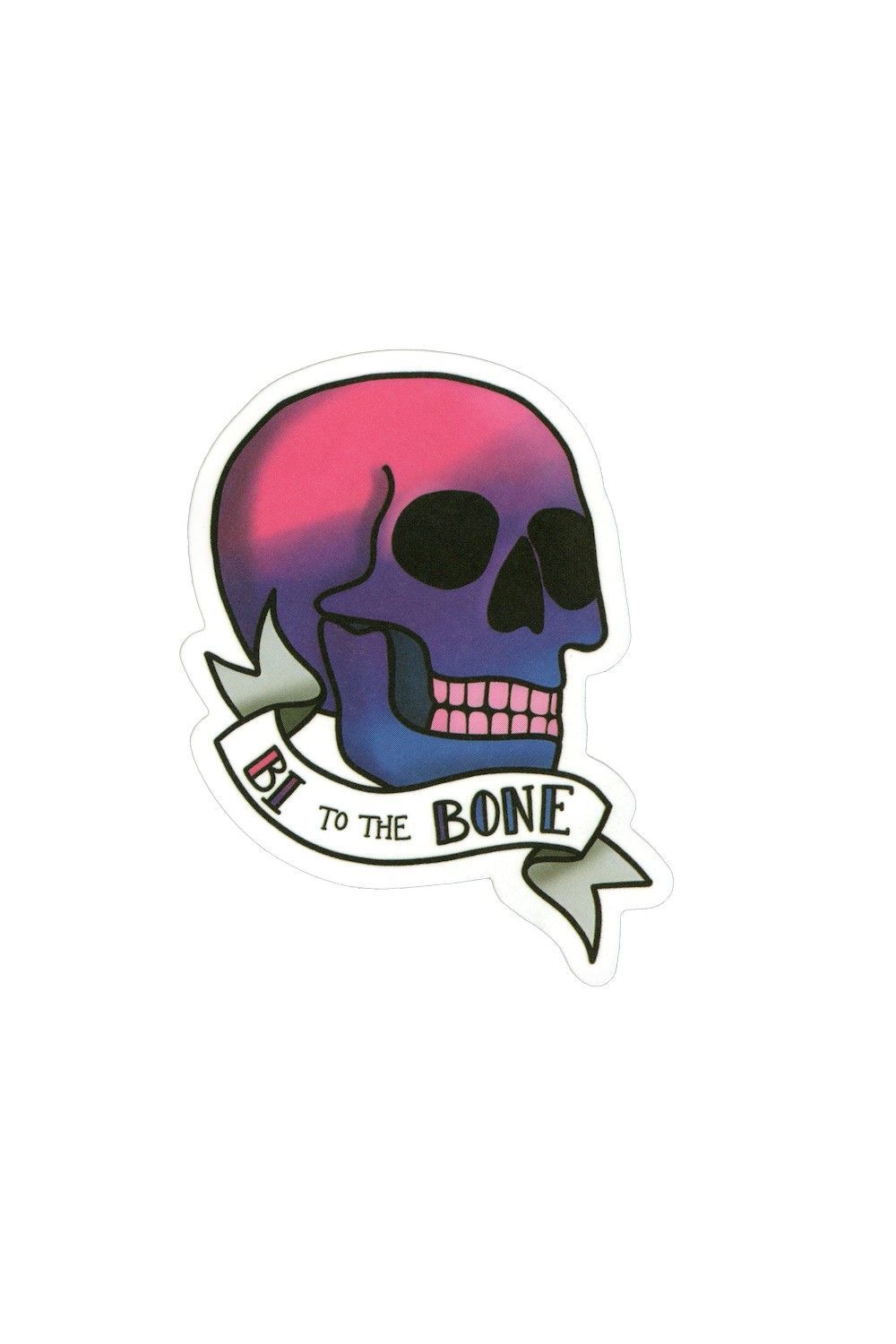Sticker, Pride, Bi Skull Bi to the Bone, Bi #227*