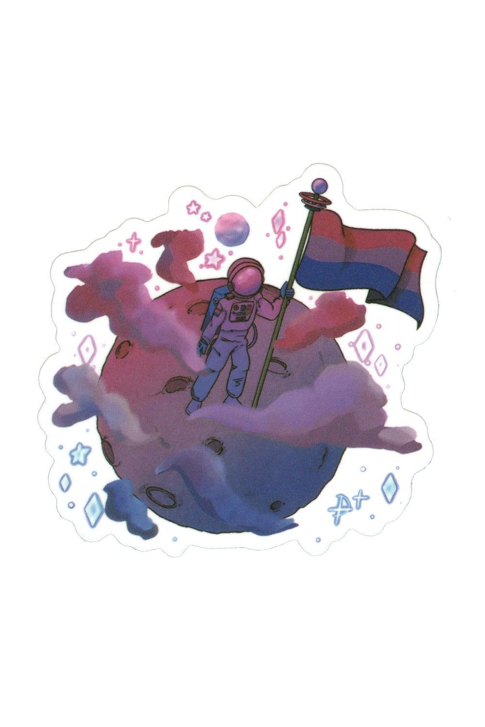 Sticker, Pride Bi Astronaut on Planet, Bi #221*