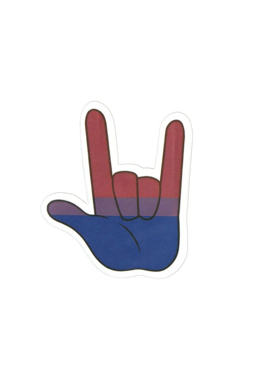 Sticker, Pride, Bi ILY Hand, Bi #232*