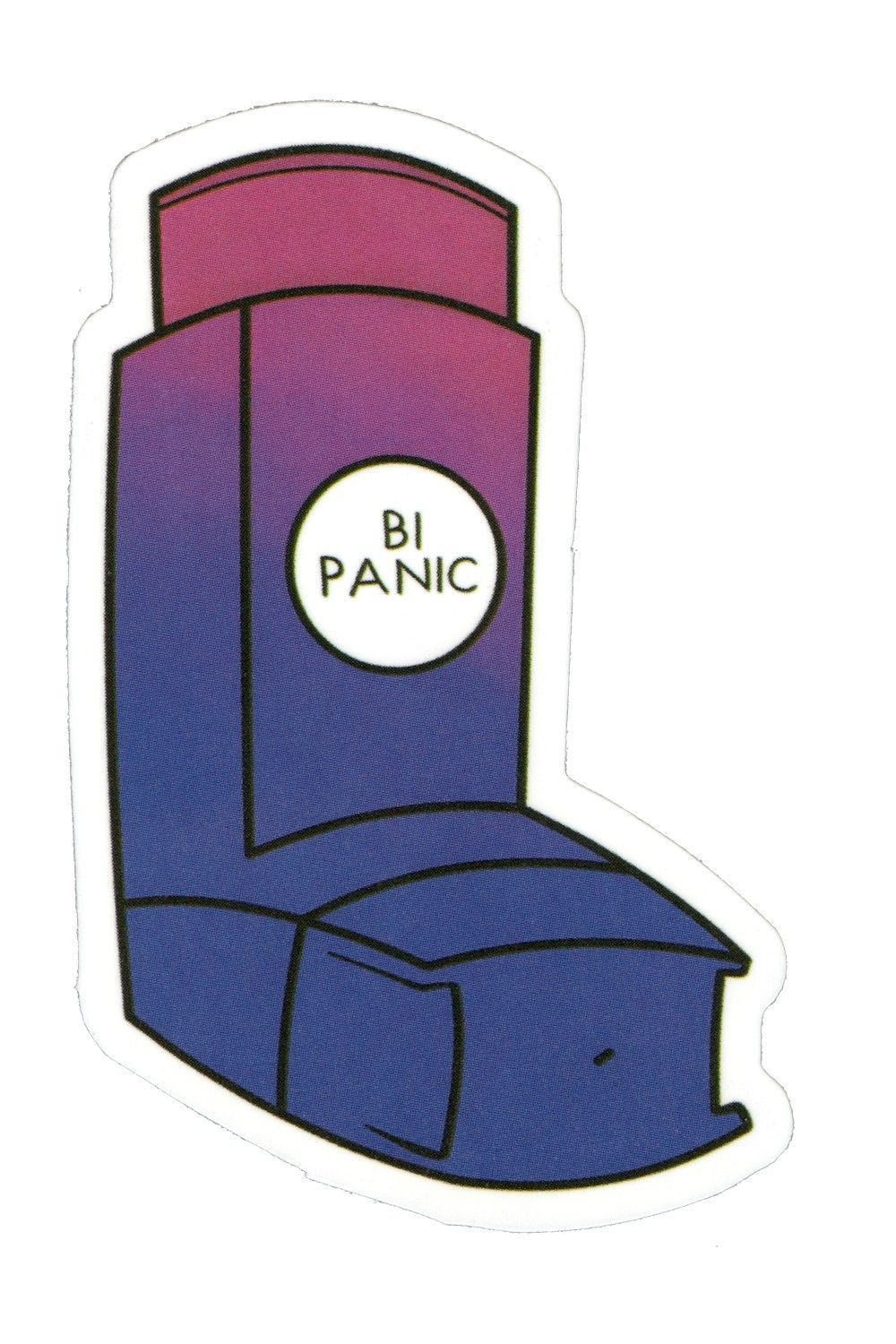 Sticker, Pride, Bi Inhaler Bi Panic, Bi #228*
