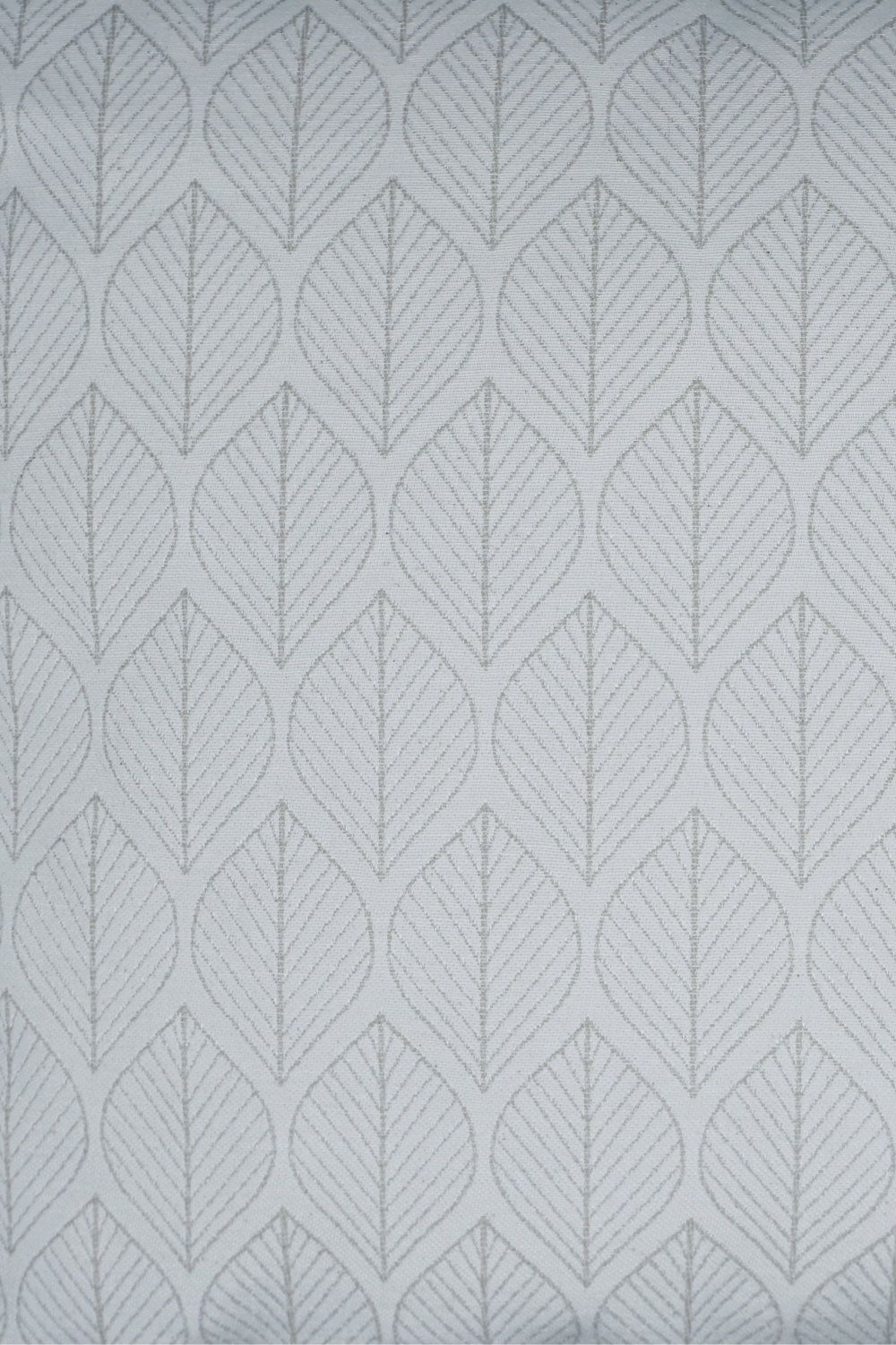 Kissen Blätter modern Jacquardstoff Cremefarben, 45x45cm - Handmade