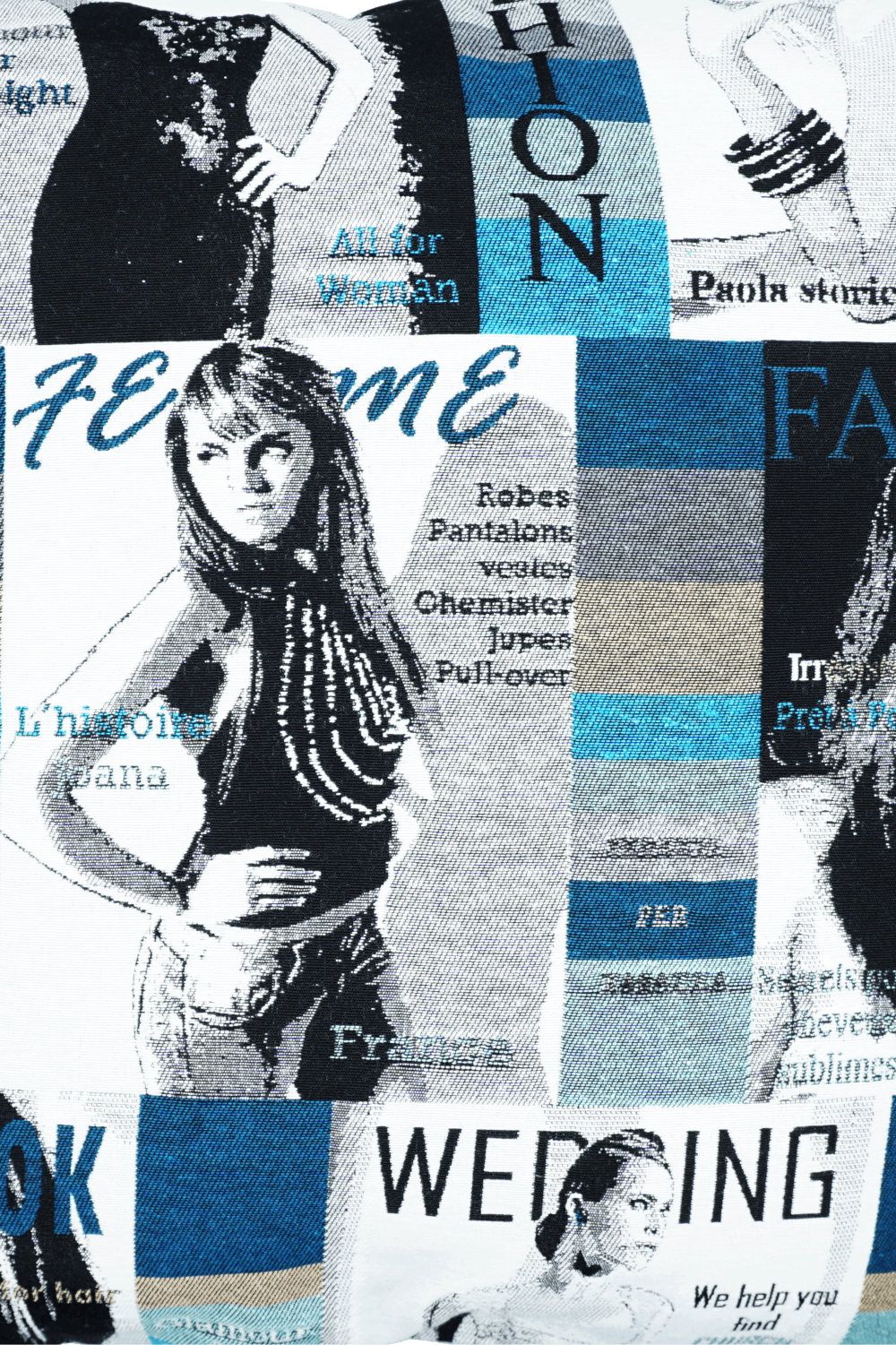 Kissen Fashion-Nova Jacquardstoff bunt, 45x45cm - Handmade