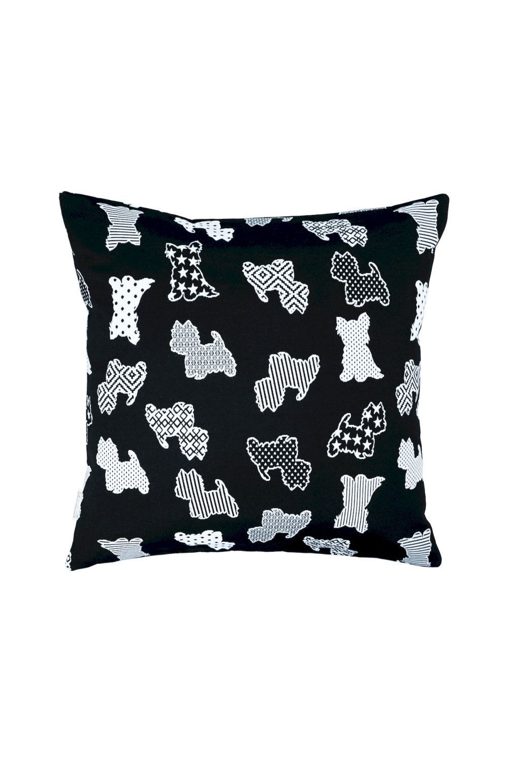 Kissen Hunde Dogs in Schwarz Weiß Premium Jacquardstoff- Handmade