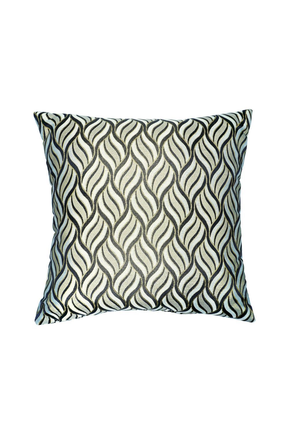 Kissen italienisches Design in Gold, Silber und Schwarz Brokat, 45x45cm - Handmade