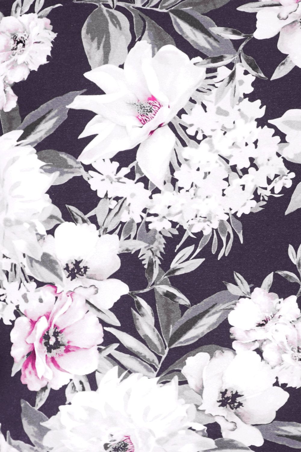 Nostalgisch Floral Kissen, Baumwolle Bunt auf Schwarz - 45x45cm