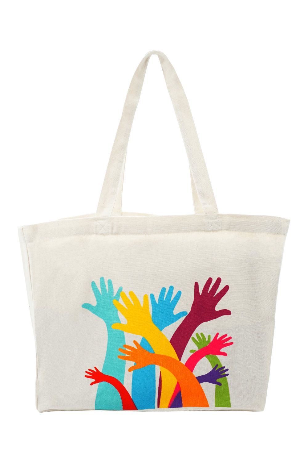 Tasche Shopper Regenbogen Hände