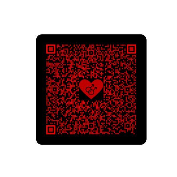 QR-Code "Mr & Mr" Hochglanz Laptopsticker - Rot Schwarz