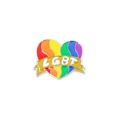 Pin Pin "Herz LGBT" 28x25mm - Emaille Weißblech - Pride Accessoire