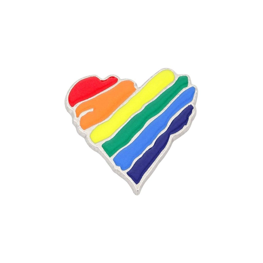 Pin "Herz Regenbogenfarben Shutter" 25x25mm - Emaille Messing