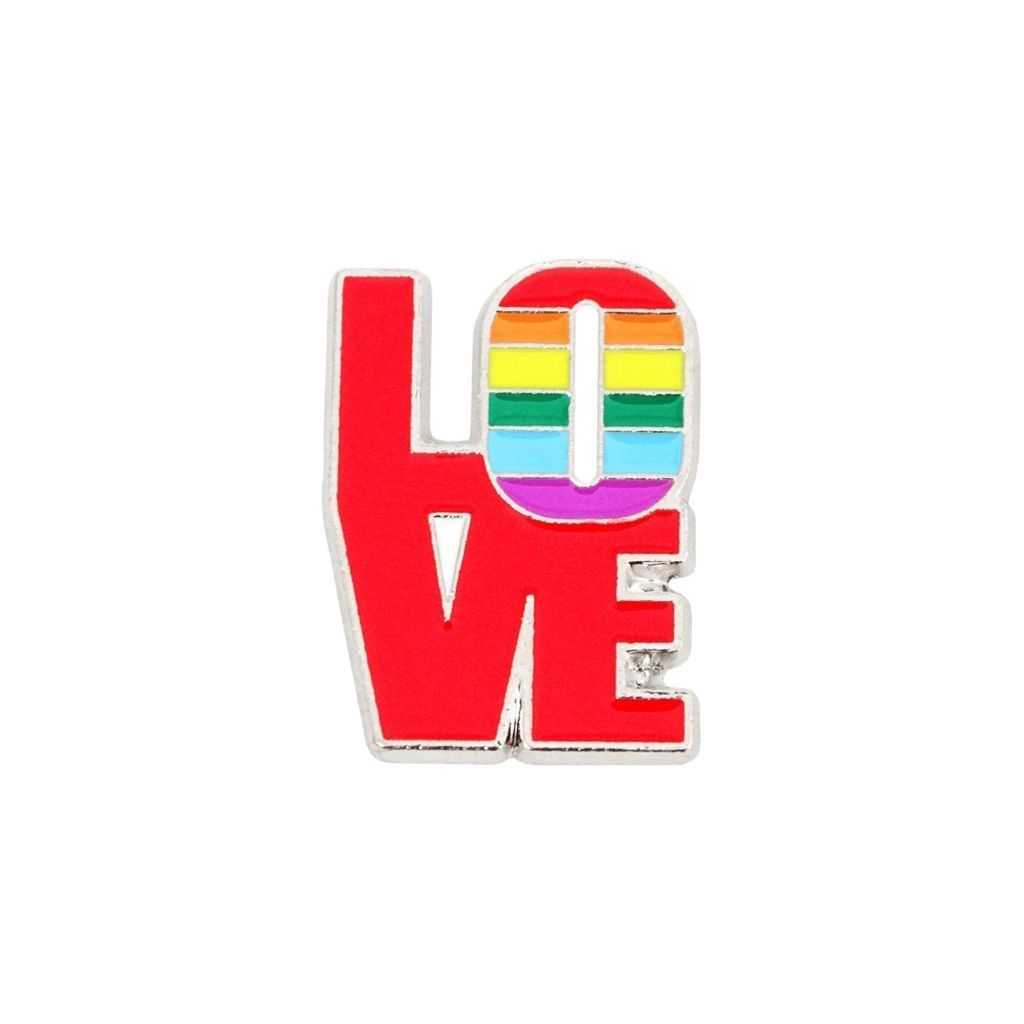 Pin "LOVE" 18x26mm - Emaille Weißblech - Pride Accessoire