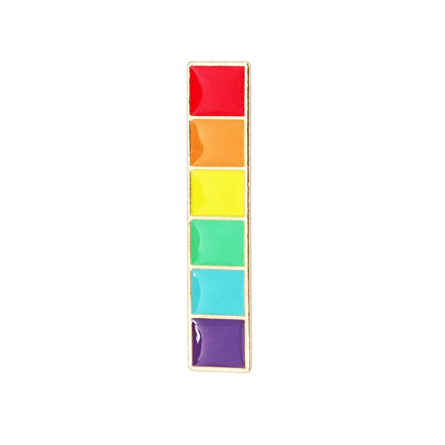 Pride Pin "Regenbogen Leiste" 35x8mm - Emaille Messing - Pride Accessoire im Pride Shop Deutschland. Bild 1
