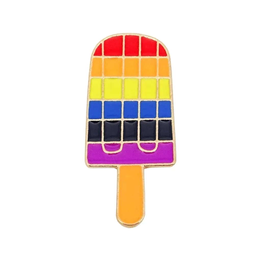 Pride Pin "Eis am Stiel" 17x37mm - Emaille Messing - Pride Accessoire. Pride Shop Deutschland. Bild 1