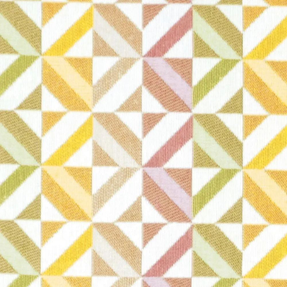 Kissen geometrisches Muster in buntem Frühlings-Pastell Jacquardstoff, 45x45cm - Handmade Bild 1
