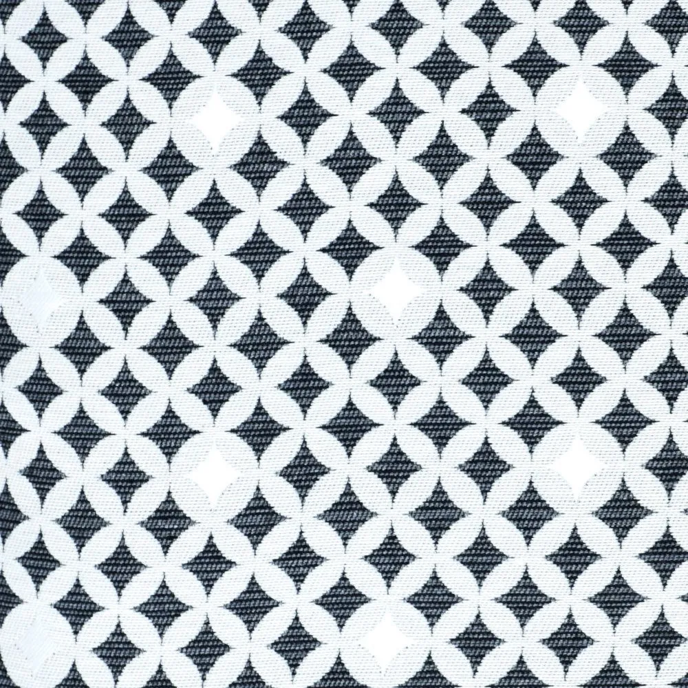 Kissen Rauten und Kreise geometrisch Jacquard grau, schwarz, silbern schimmernd, 45x45cm - Handmade Bild 1