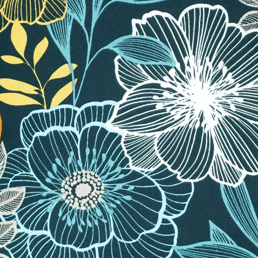 Kissen bunte Blumen Baumwolle Popelinestoff, 45x45cm - Handmade