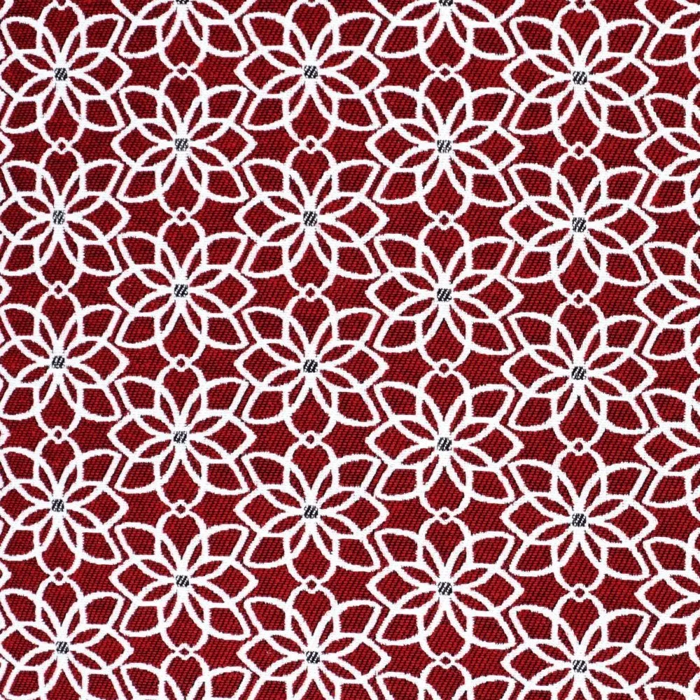 Kissen floral geometrisch rot und weiß, 45x45cm - Handmade Bild 1