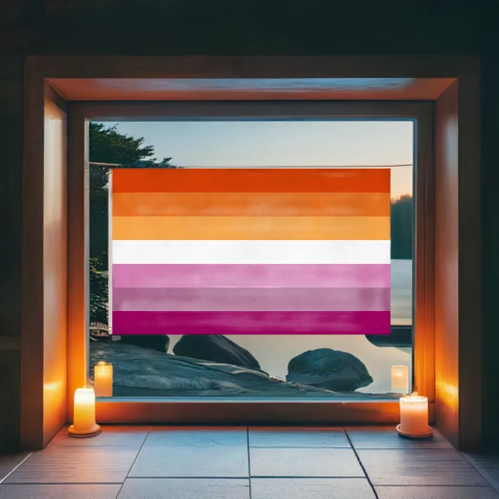 Lesbisch Flagge, Fahne, Sunset Lesbian Flag - (90x150cm) - Pride Flagge