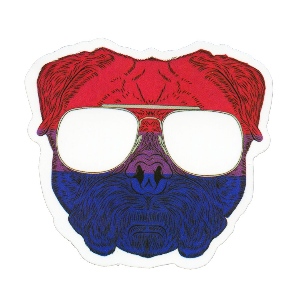 Sticker, Pride,  Bi Dog with Sunglasses, Bi #245*