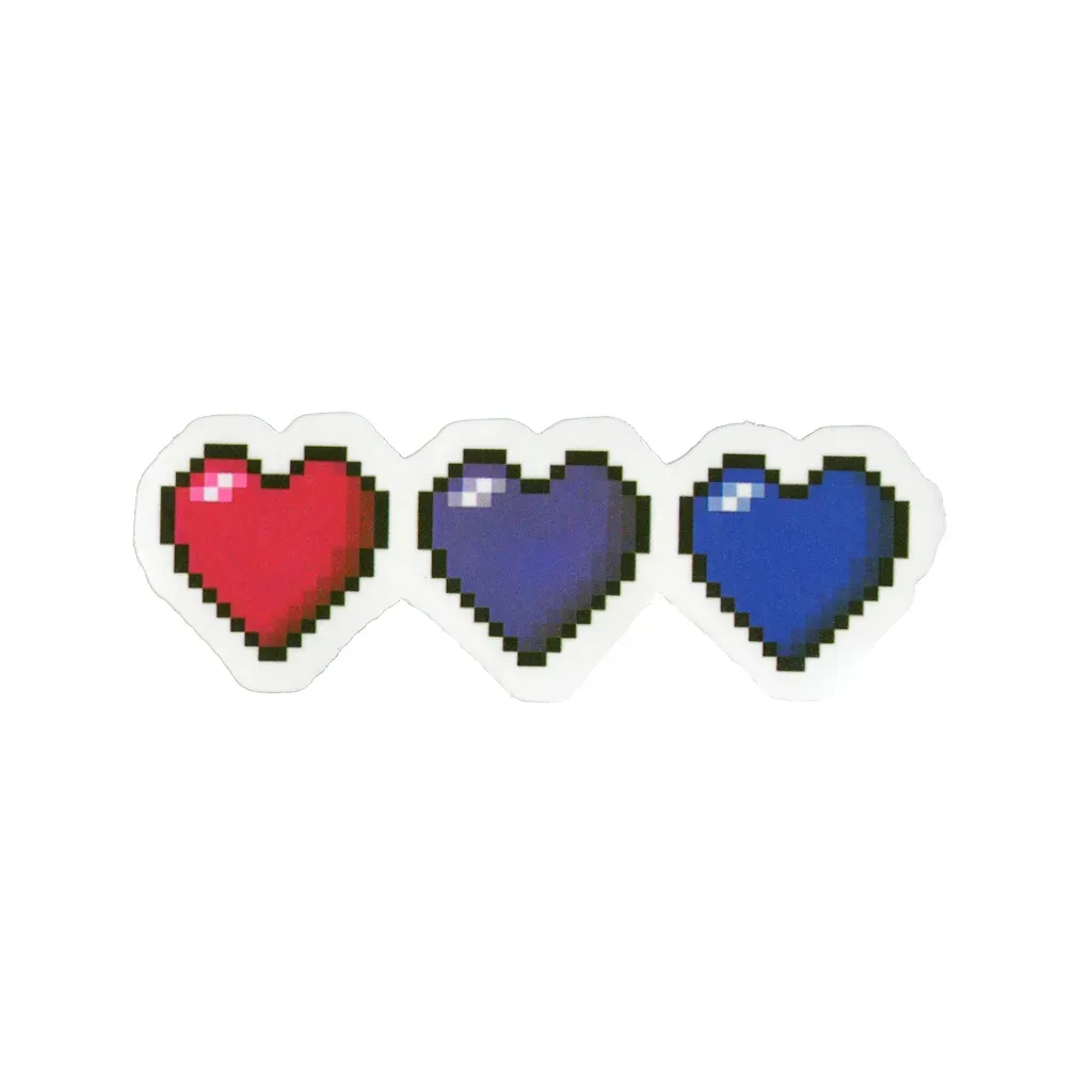 Sticker, Pride Bi Digital Hearts, Bi #210*
